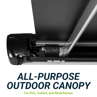 VELARIUM VP6211 Velarium 62" Black 12V Power/Idler Arm Set - Robust Extruded Arms with 12V Powered Operation, Adjustable Pitch, Durable Design Reliable Performance, Ideal RV Awnings and Outdoor Use