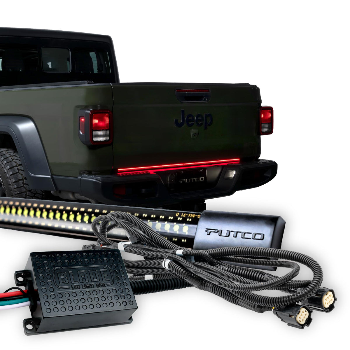 Putco 9202048-04 Putco 48" Blade LED Tailgate Light Bar Red/White LEDs & Plug-N-Play Quick Connect Harness - Fits Chevy Colorado, GMC Canyon 2015-2022 / Toyota Tacoma 2016-2026/ Jeep Gladiator 2020-2027