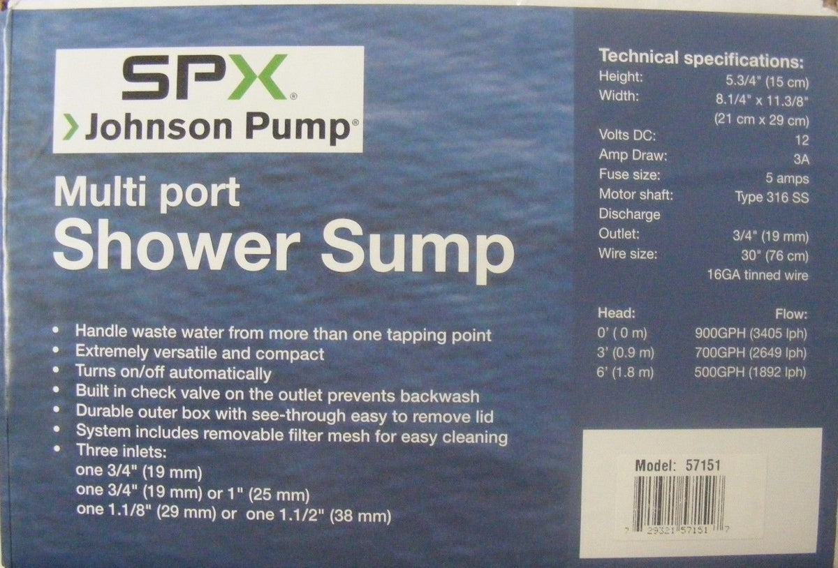 JOHNSON PUMP 57151-24 Johnson Pump 57151-24 GREY WATER SYSTEM 1000GPH 24V