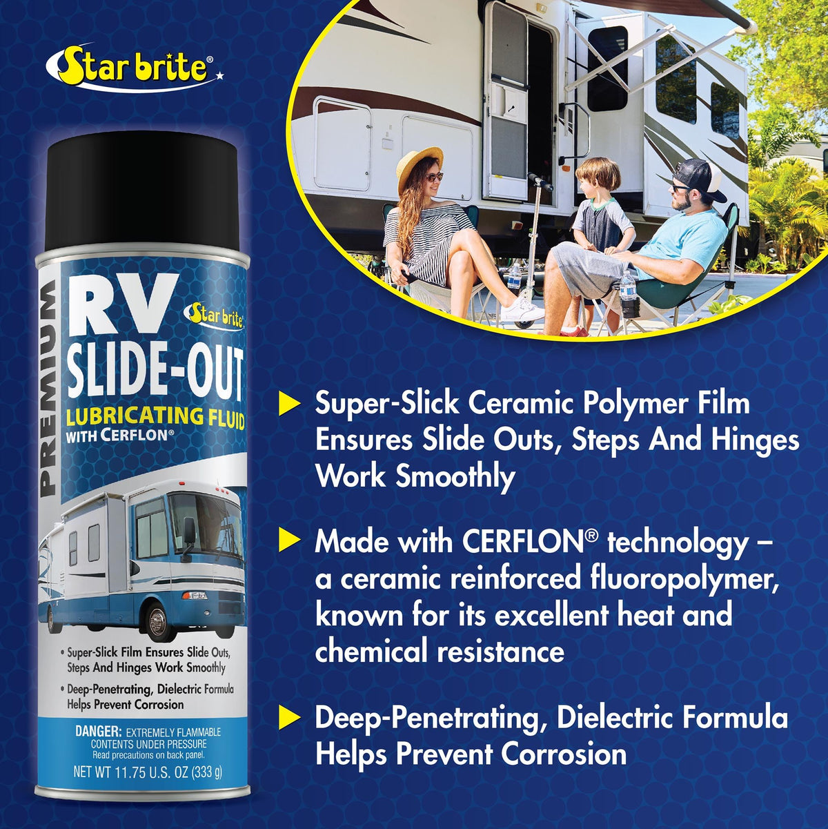 STAR BRITE 078212 STAR BRITE RV Slide-Out Lubricating Fluid with Cerflon - Ultra-Slick, Deep-Penetrating, Corrosion Preventive Spray for RV Slide Outs (078212)