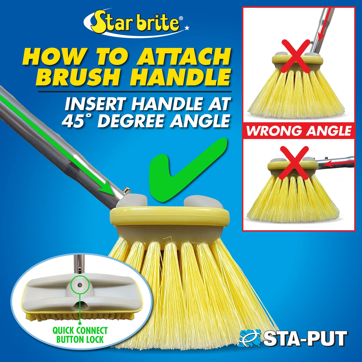 STAR BRITE 040016 STAR BRITE 10" Extend-A-Brush Big Boat Brush, White - Coarse