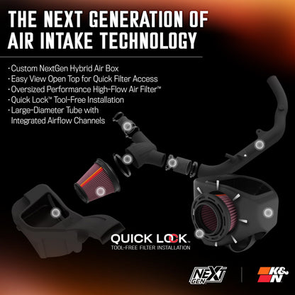 K&N FILTER 50-2630 K&N NextGen Cold Air Intake System: High-Flow Cotton Filter: Compatible with 2024-2025 FORD Ranger; 50-2630