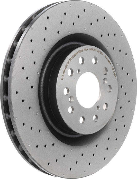 BREMBO 09C33811C02 Brembo 09.C338.11 UV Coated Pillar Vented drilled Brake Rotor HONDA OE# 45251TV8E02