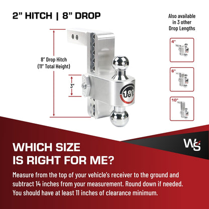 WEIGH SAFE CTB8-2-KA Weigh Safe CTB8-2-KA Drop Hitch Receiver: 2 Inches Adjustable