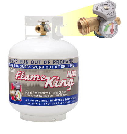 FLAME KING YSN230 Flame King YSN230 20LB Steel Propane Tank Cylinder With Overflow Protection Device Valve and Built-in Gauge, Great For Grills And BBQs
