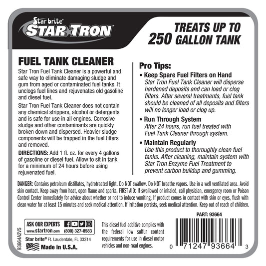 STAR BRITE 093664 STAR TRON Enzyme Formula Fuel Tank Cleaner, Removes Sludge & Varnish