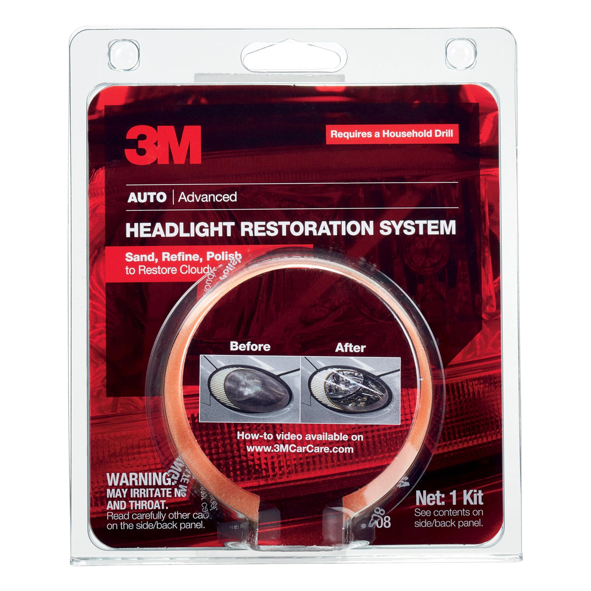 3M 39008 3M Headlight Lens Restoration System, 39008, 1 Kit