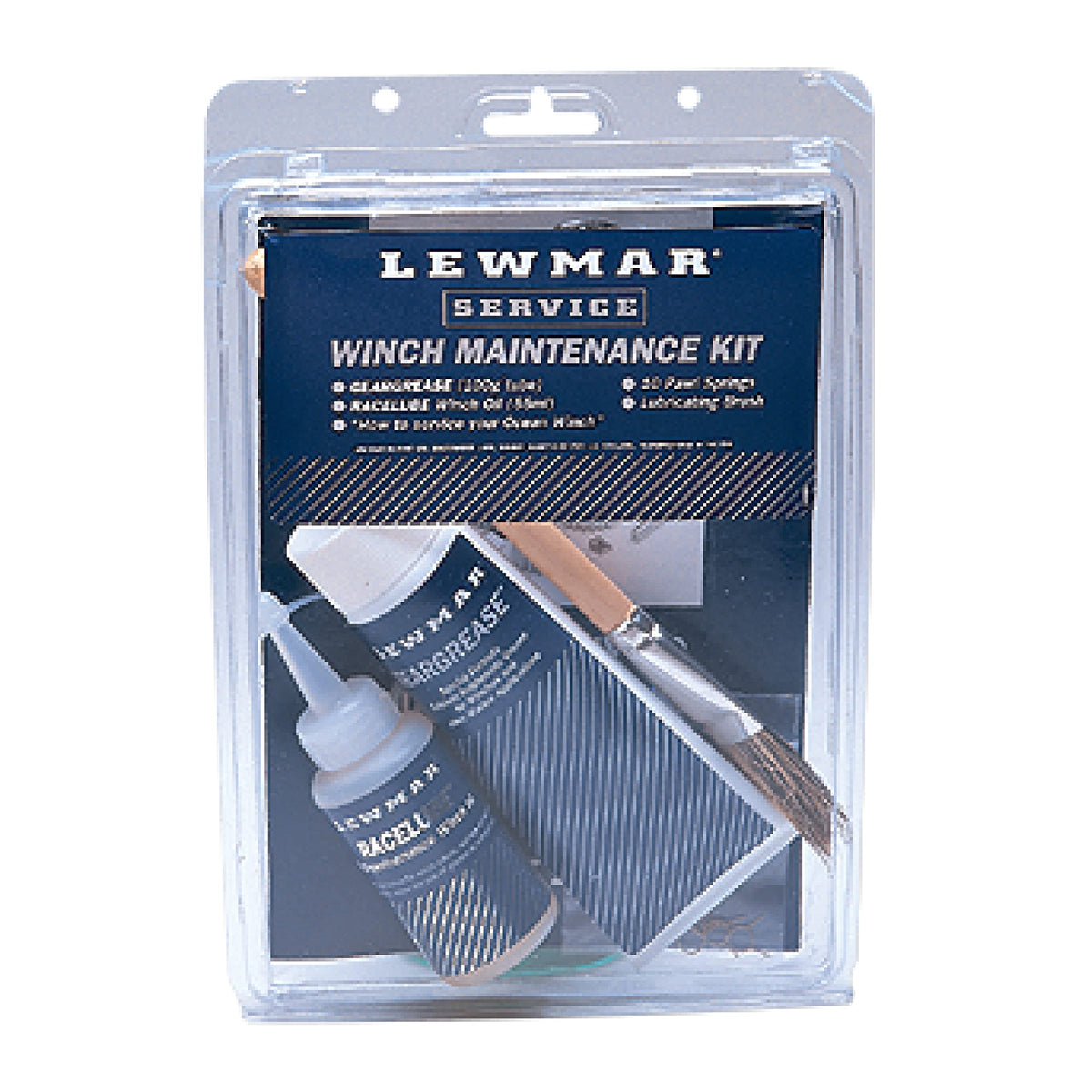 LEWMAR 19701500 Lewmar Winch Maintenance Kit – for Basic Winch Maintenance for Your Sailboat, for Winch Sizes 6"- 48", Includes 10 Pawl Springs, Gear Grease (100 g), Race lube (55 ml), Lubrication Brush