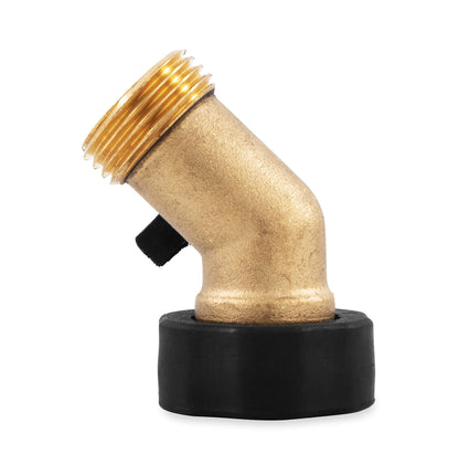 CAMCO 20173 Camco Solid Brass 45 Degree Drinking Water Valve with Garden Hose Connections (20173)