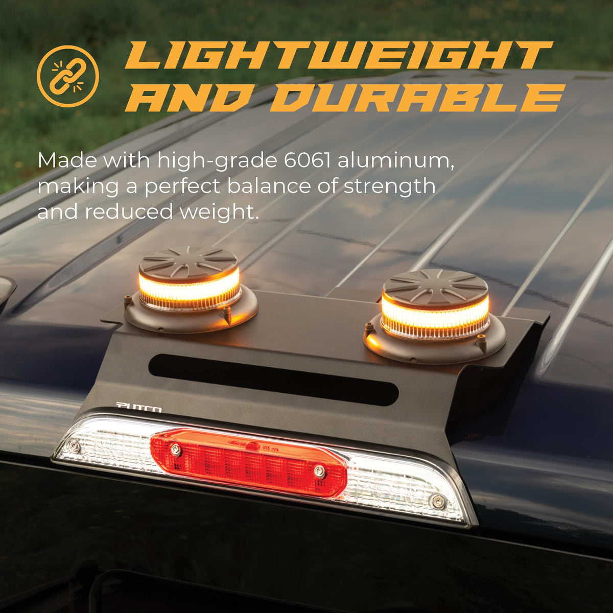 Putco 950111-01 Putco Amber Dual-Beacon LED Strobes with Third Brake Light Mounting Bracket Fits 2015-2026 Ford F-150/2017-2026 Ford Super Duty