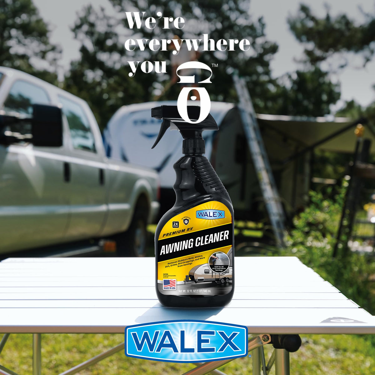 WALEX WALAC32 Walex RV Awning Cleaner - Safe for Vinyl & Fabric, Dissolves Tough Stains, Mold, Mildew, Dirt, Bird Droppings & More; Extends Awning Lifespan for RVs, Campers, Trailers & Motorhomes, 32 oz