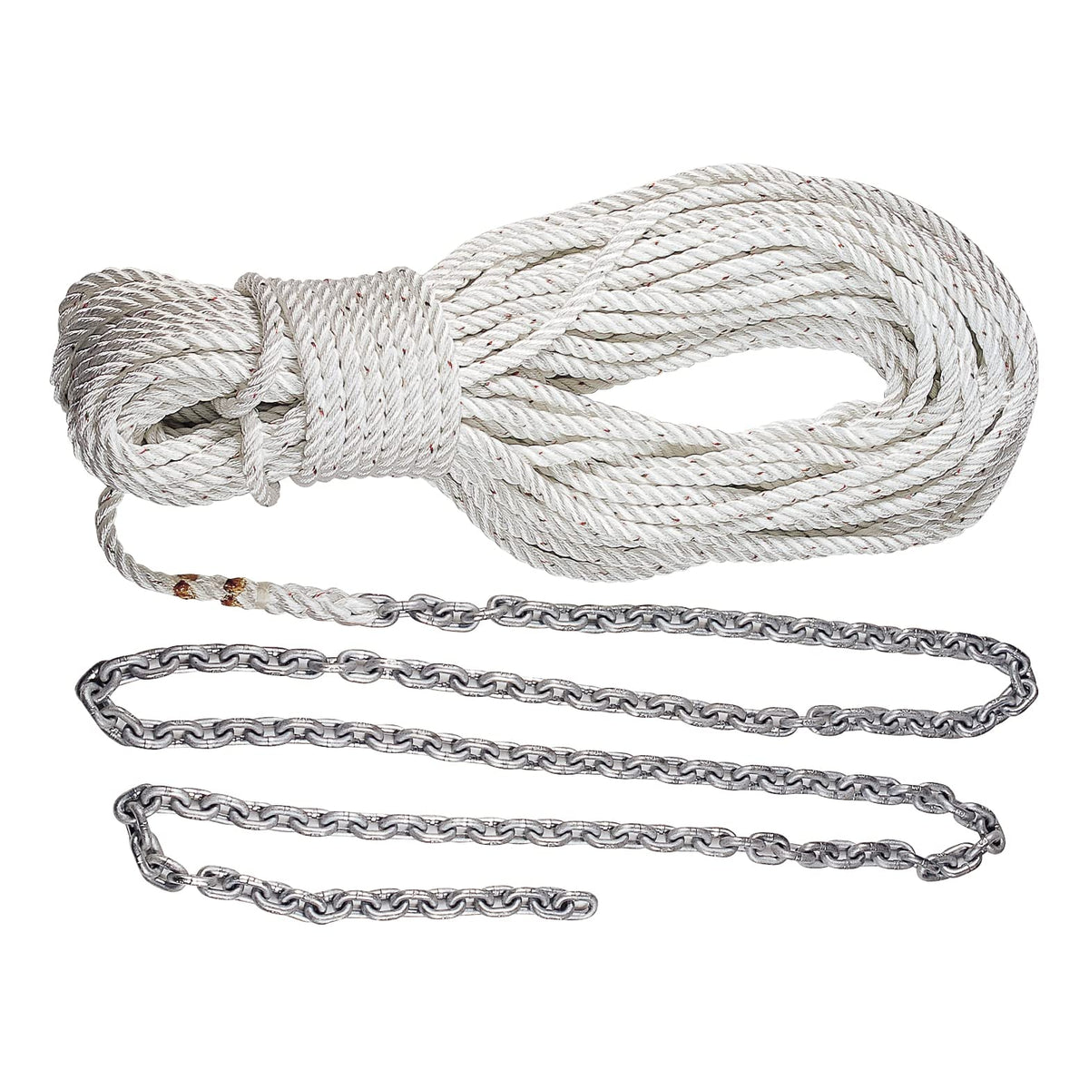 LEWMAR 69000339 Lewmar Boat Anchor Rode for Windlasses - 20' 5/16" G4 Chain, 200' 9/16" Rope with 3/8" Shackle, High-Test-Rated Galvanized Links, Hand-Sewn Whipping