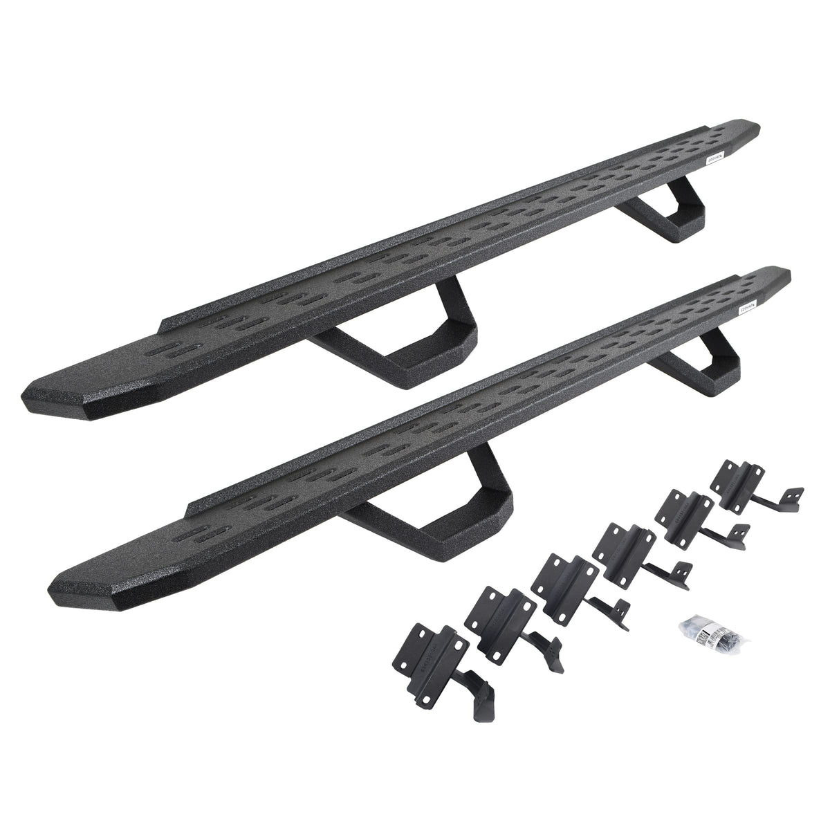 GO RHINO 6961558720T Go Rhino RB30 Running Boards, Brackets, & 2 Pair of Drop Steps | Galvanized Steel, Protective Bedliner Coating | 6961558720T | Fits 2015-2024 Ford F-150 Super Crew & Others (See Description)