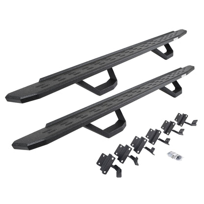 GO RHINO 6961558720T Go Rhino RB30 Running Boards, Brackets, & 2 Pair of Drop Steps | Galvanized Steel, Protective Bedliner Coating | 6961558720T | Fits 2015-2024 Ford F-150 Super Crew & Others (See Description)