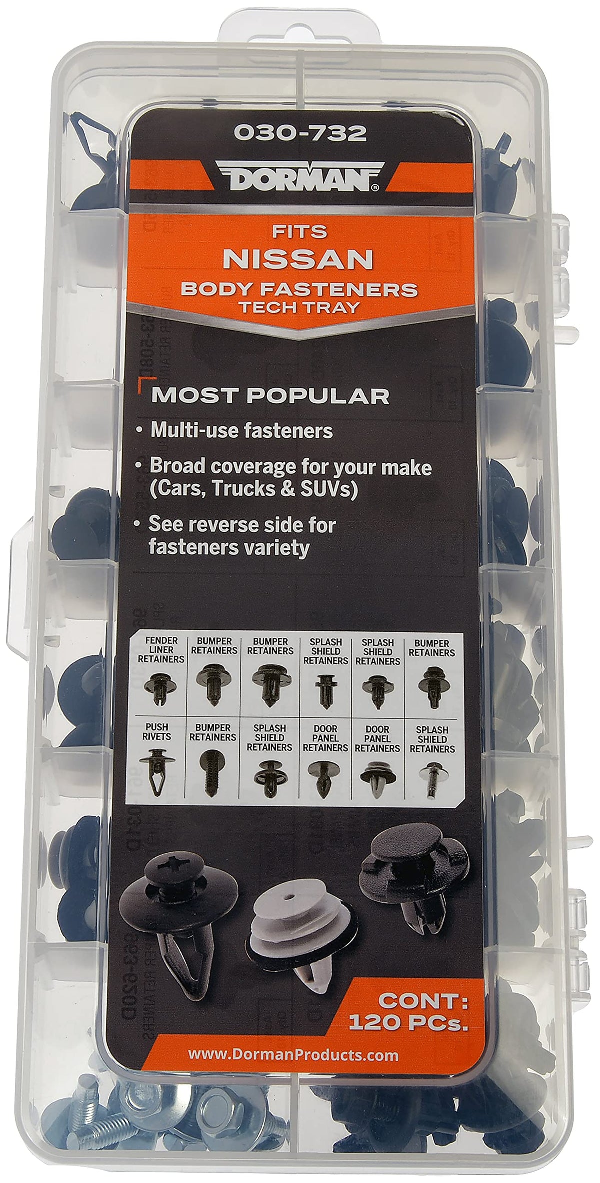 Dorman 030-732 Fastener Tech Tray, 120 Piece Universal Fit