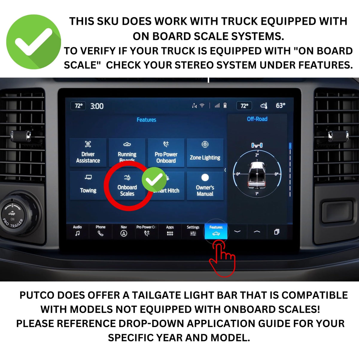 Putco ‎92060-13 Putco 92060-17 Excalibur LED Tailgate Light Bar for 2021-2023 Ford F-150 with Factory LED Tail Lamps (With Onboard Scales Option)
