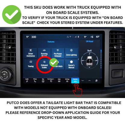Putco ‎92060-13 Putco 92060-17 Excalibur LED Tailgate Light Bar for 2021-2023 Ford F-150 with Factory LED Tail Lamps (With Onboard Scales Option)