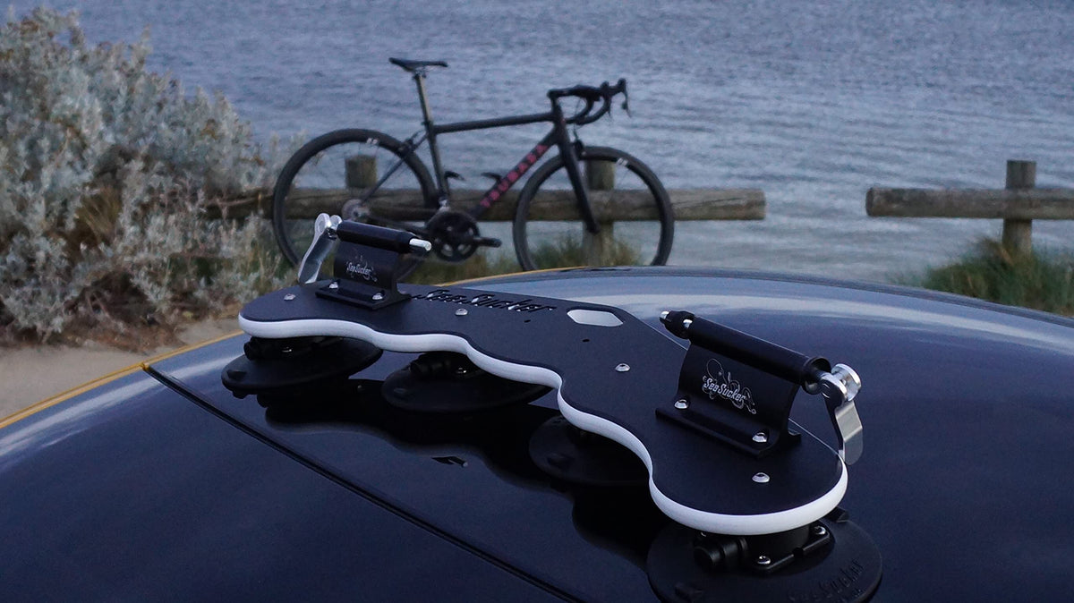 SEASUCKER MK1076 SeaSucker Mini Bomber MAX Bike Rack - Carries 2 Bikes (Includes HUSKE Plugs Compatible with The Most Popular Bike Types)