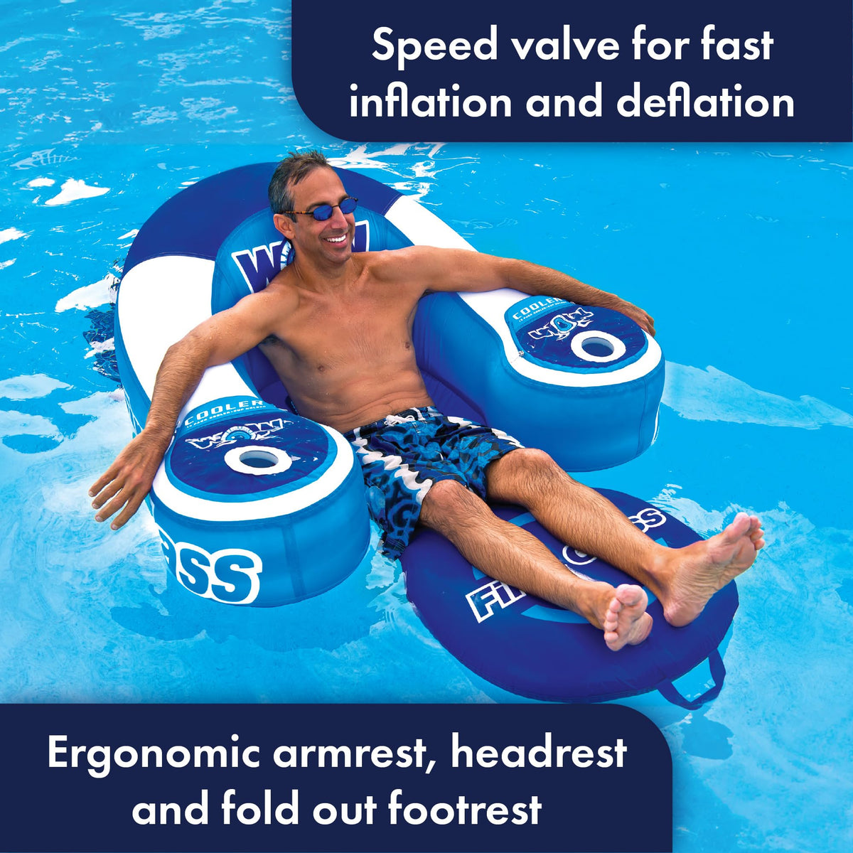 WOW SPORTS 11-2030 WOW Sports First Class Inflatable Pool Lounge Chair - Single Person