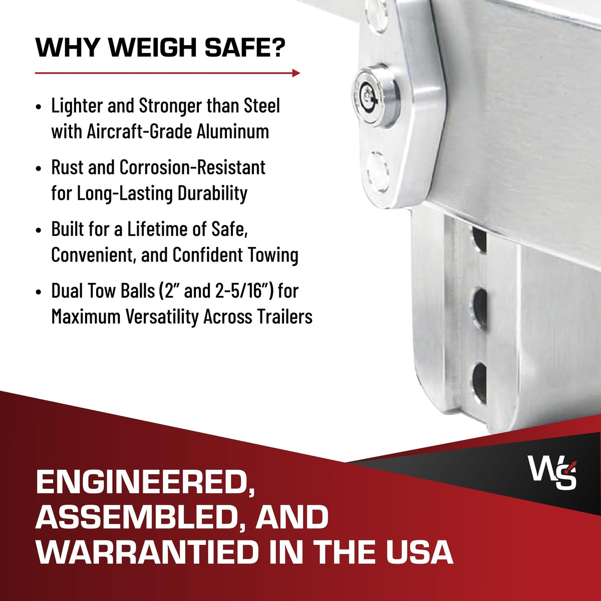 WEIGH SAFE CTB4-2.5 Weigh Safe Trailer Hitch Ball Mount, 4" Drop, 2.5" Receiver, Chrome Balls