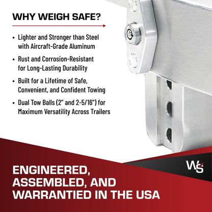 WEIGH SAFE CTB4-2.5 Weigh Safe Trailer Hitch Ball Mount, 4" Drop, 2.5" Receiver, Chrome Balls