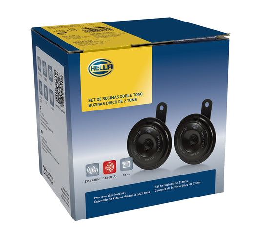 Hella 011225871 Horn Kit Bx Blk Disc 92Mm 12V Univ