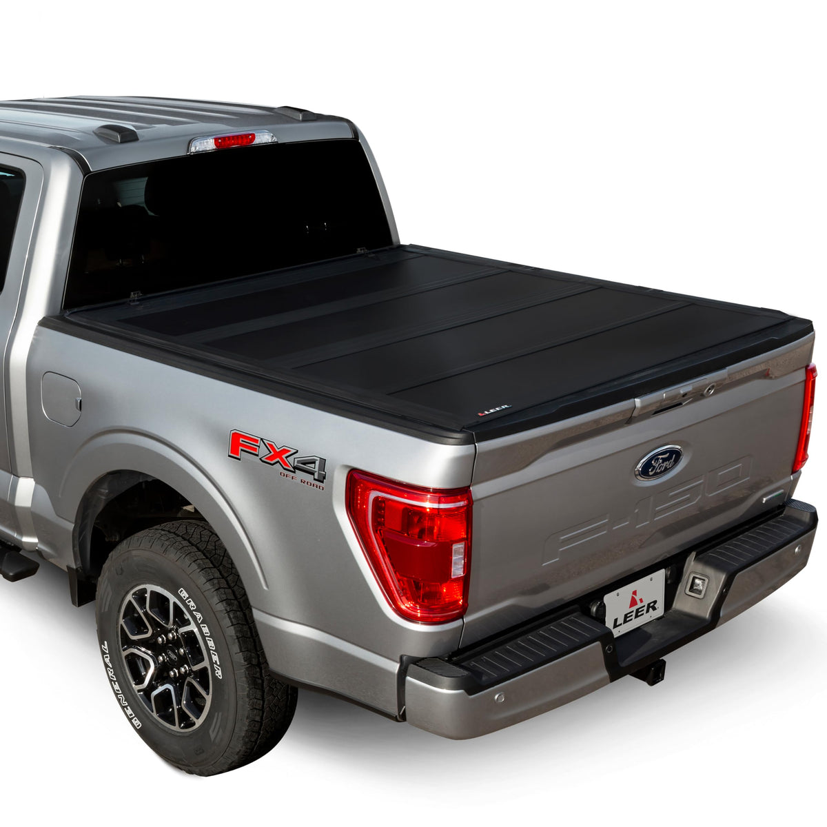 LEER 650284 LEER HF650M Quad-Folding Truck Bed Tonneau Cover, Fits Ford F-150 Light Duty, Years 2004-2014, 5'6" Truck Bed, Black