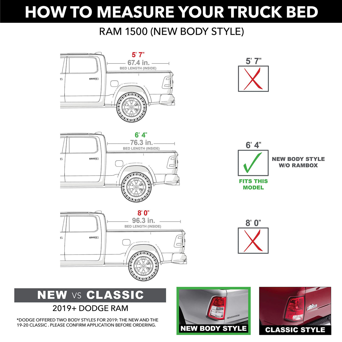 Retrax T-60245 RealTruck Retrax RetraxONE XR Retractable Truck Bed Tonneau Cover – T-60245 – Fits 2019 - 2025 Dodge Ram 1500, Does Not Fit w/ Multi-Function (Split) Tailgate 6' 4" Bed (76.3")