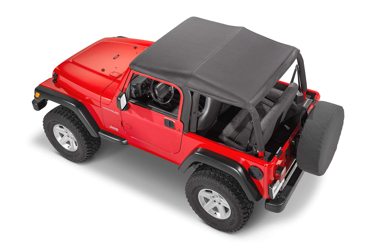 MASTERTOP 15501235 MasterTop SkyMaster Complete Fastback Soft Top in Black Diamond Vinyl|Works or is compatible with 1997-2006 Jeep TJ Wrangler|Includes all hardware and Fabric for a complete install|15501235