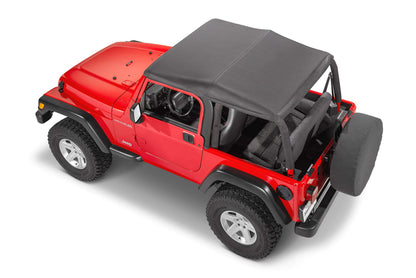 MASTERTOP 15501235 MasterTop SkyMaster Complete Fastback Soft Top in Black Diamond Vinyl|Works or is compatible with 1997-2006 Jeep TJ Wrangler|Includes all hardware and Fabric for a complete install|15501235