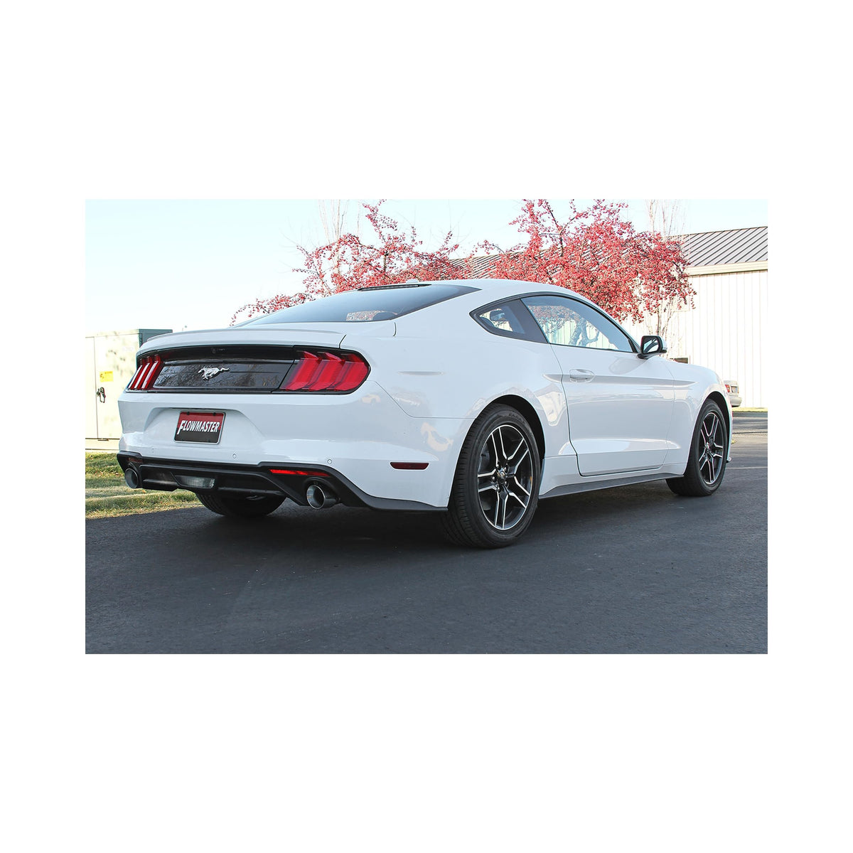 FLOWMASTER 817713 Flowmaster 817713 Outlaw Axle-Back Exhaust Kit 3 Inch 409 Stainless Steel 4 Inch Polished 304 Stainless Steel Tips Compatible with 2015-2023 Ford Mustang 2.3L Ecoboost or 3.7L V6 Coupe Convertible