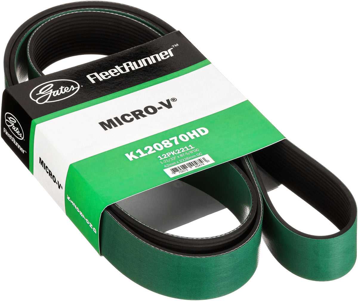 Gates K120870HD FleetRunner Micro-V Serpentine Drive Belt