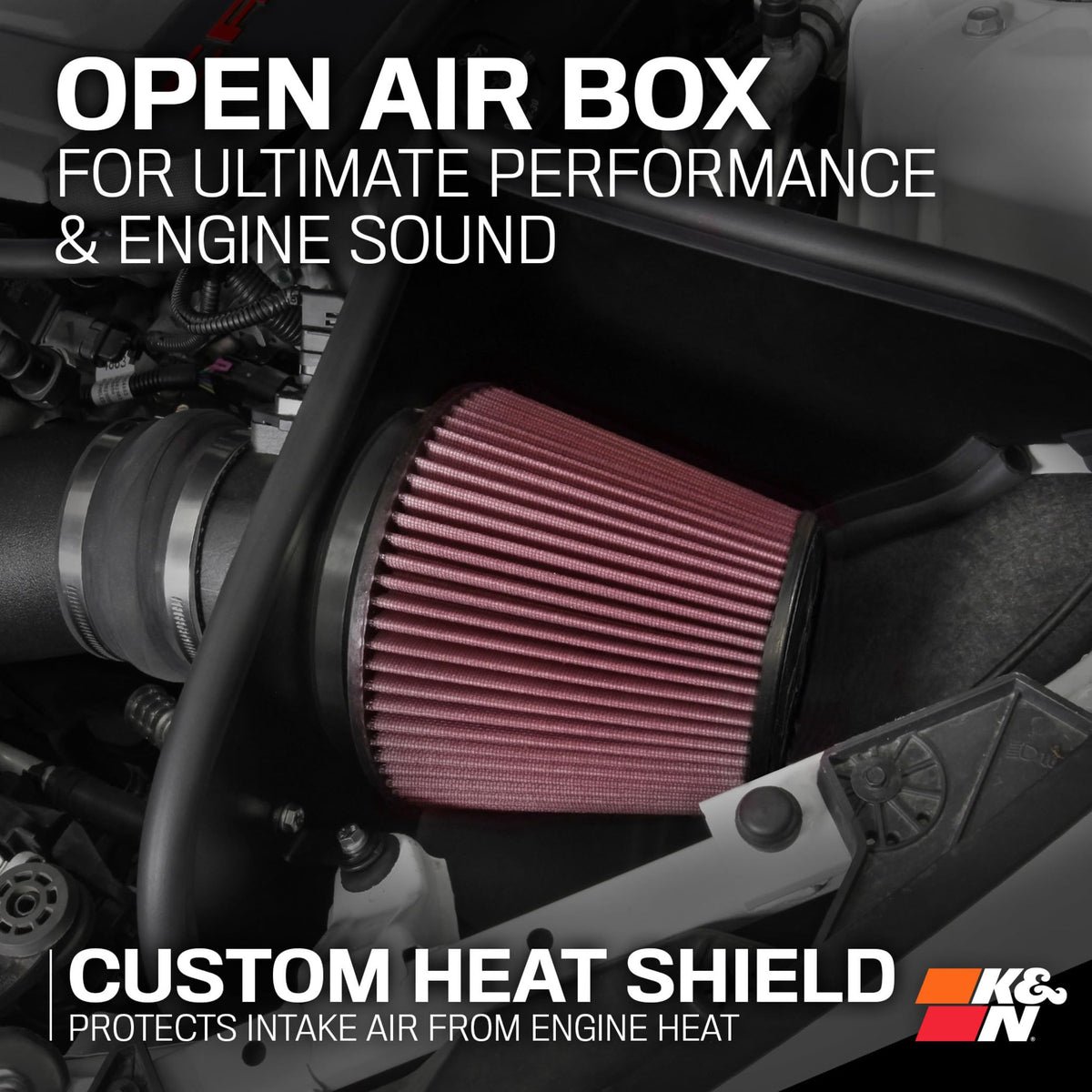 K&N FILTER 63-3074 K&N Cold Air Intake System: High-Flow Air Filter, Increase Performance & Acceleration: Compatible with 2010-2015 Chevrolet: Camaro SS, 63-3074