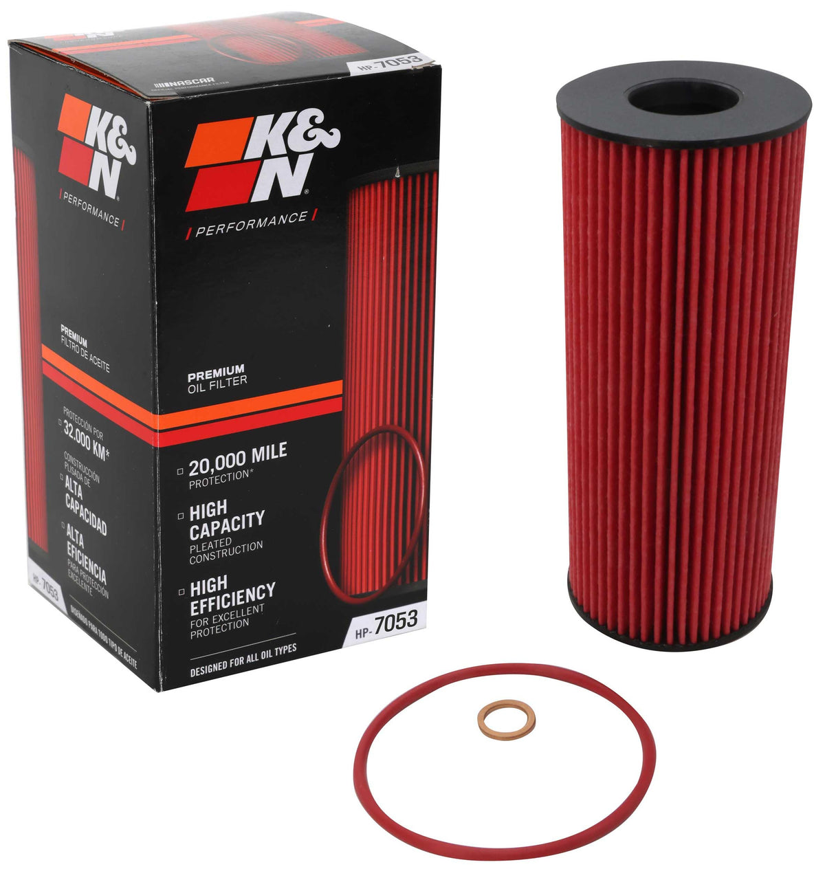 K&N FILTER HP-7053 K&N Premium Oil Filter: 20,000 Mile Engine Protection, High Capacity/High Efficiency: Compatible with 2005-2019 Alpina/BMW: (See Product Description for Select Models) HP-7053