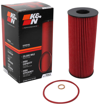 K&N FILTER HP-7053 K&N Premium Oil Filter: 20,000 Mile Engine Protection, High Capacity/High Efficiency: Compatible with 2005-2019 Alpina/BMW: (See Product Description for Select Models) HP-7053