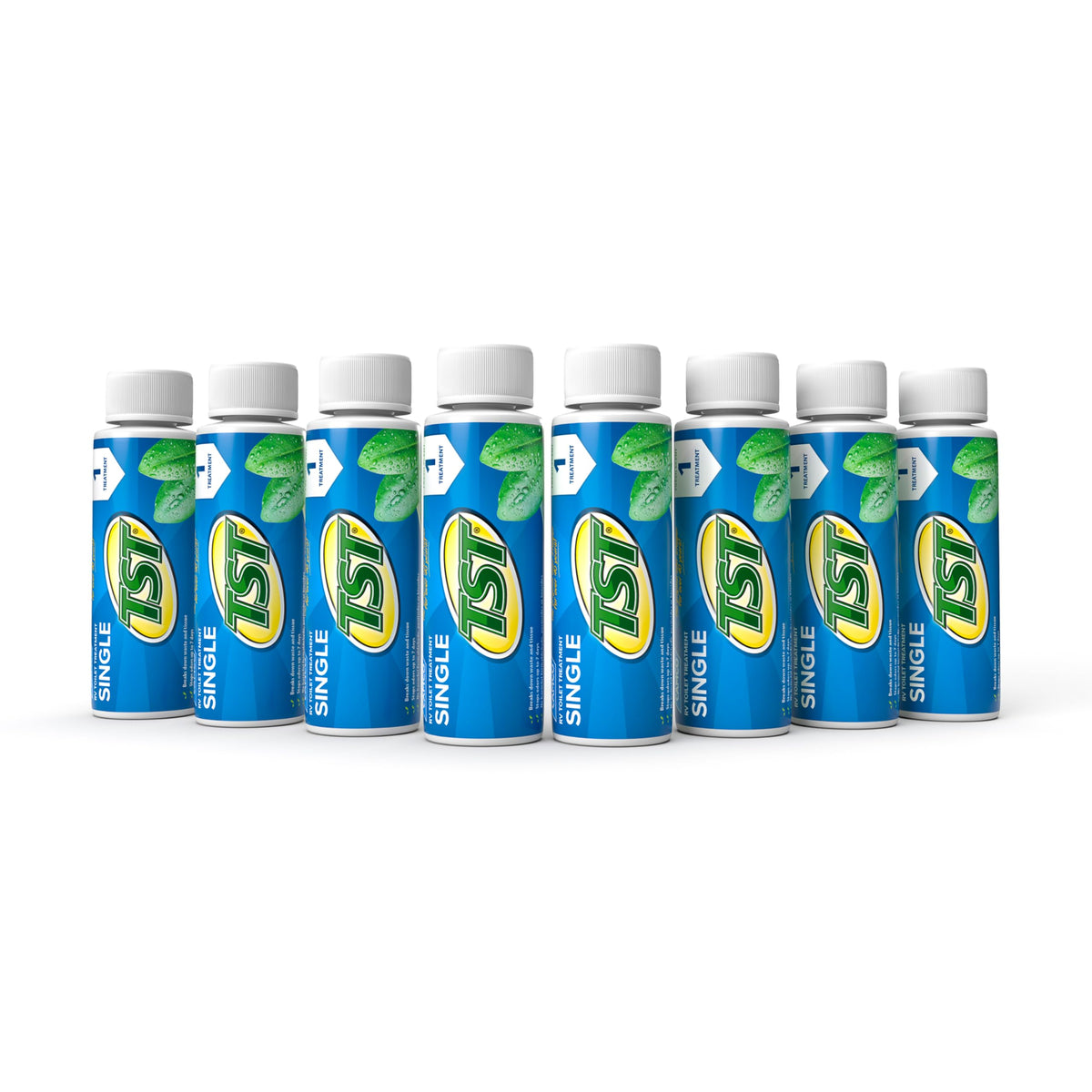 CAMCO 40221 Camco TST Fresh Scent RV Toilet Treatment - Formaldehyde Free - Breaks Down Waste And Tissue, Septic Tank Safe - Treats up to 8-40 Gallon Holding Tanks - (8) 4 oz Bottles (40221)