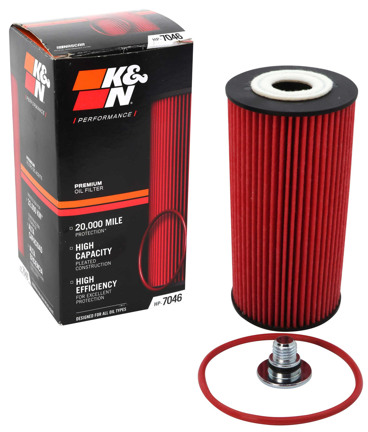 K&N FILTER HP-7046 K&N Premium Oil Filter: 20,000 Mile Engine Protection, High Capacity/High Efficiency: Compatible with 2006-2023 Genesis/Hyundai/KIA: (See Product Description for Select Models) HP-7046