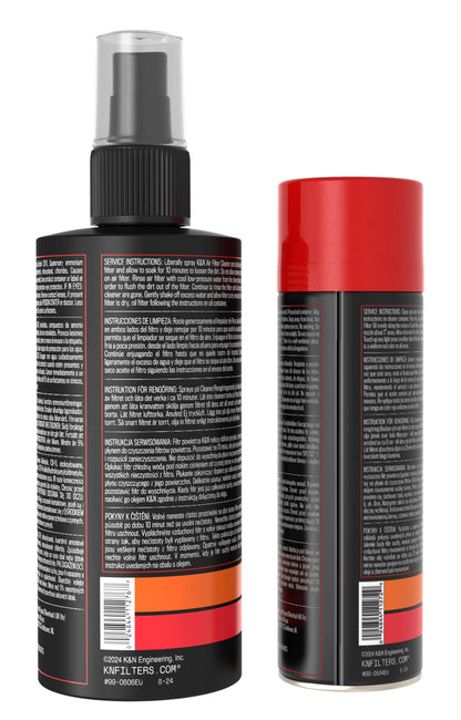 K&N FILTER 99-5050 K&N Air Filter Cleaning Kit: Squeeze Bottle Filter Cleaner and Red Oil Kit; Restores Engine Air Filter Performance; Service Kit-99-5050