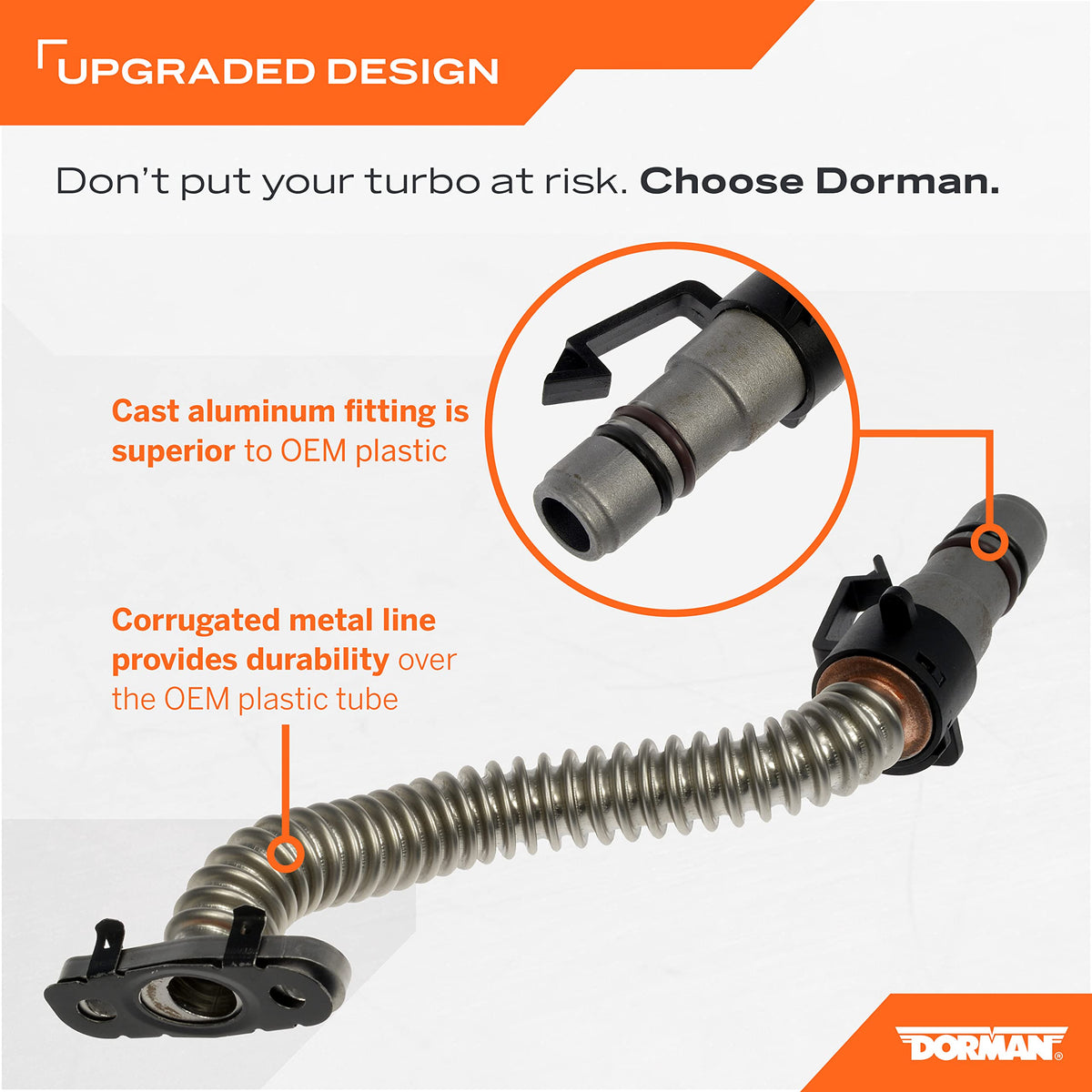 DORMAN 667-520 Dorman Improved Design 667-520 Turbo Oil Return Line Compatible with Select Buick/Chevrolet Models (OE FIX)