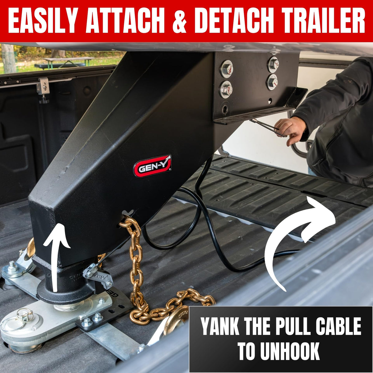 GEN-Y HITCH GH-8102 GEN-Y Hitch Nomad 5th Wheel to Gooseneck Static Pin Box | Made in USA