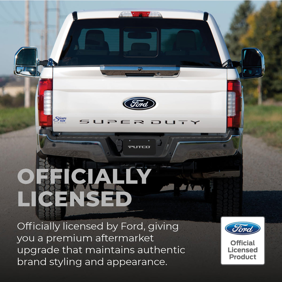 Putco 55561FD Putco Ford Super Duty Tailgate Lettering Kit - Stainless Steel - Cut Lettering - Fits Ford F250, F350, F450 2023-2027