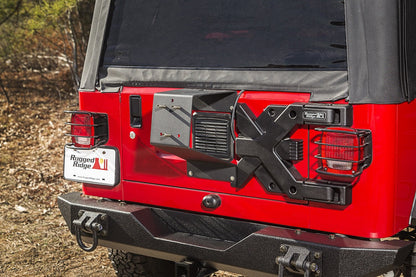 RUGGED RIDGE 11546.62 Rugged Ridge Spartacus Tire Carrier Wheel Mount | Black, Heavy Duty | 11546.62 | Fits 1987-2006 Jeep Wrangler YJ/TJ