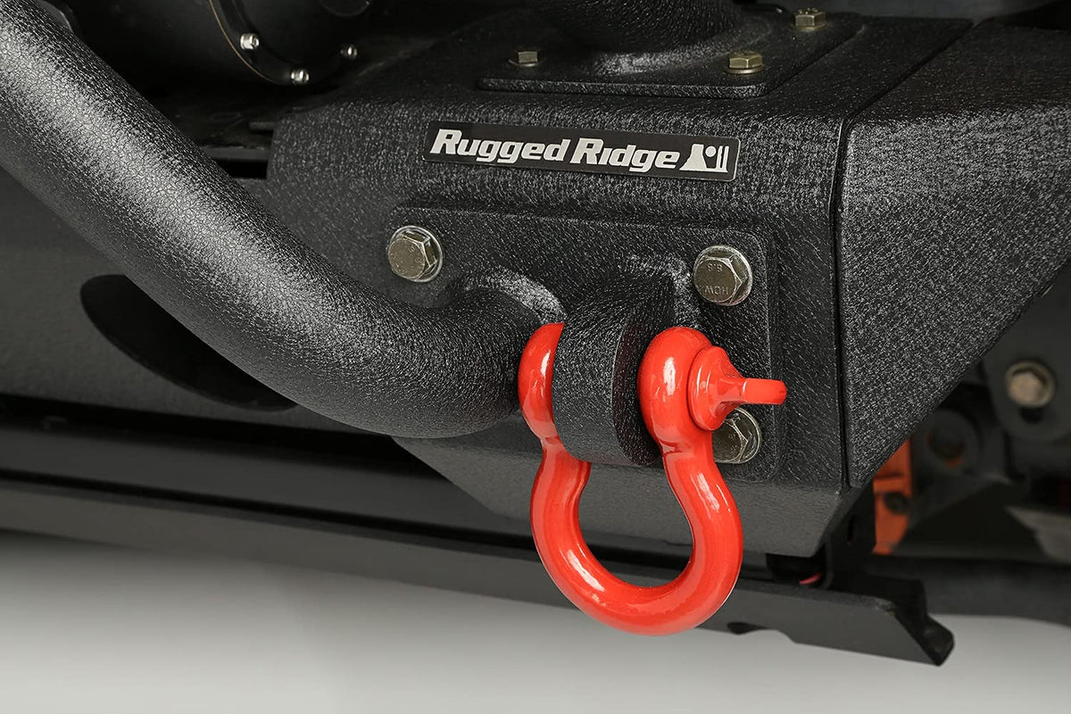 RUGGED RIDGE 11235.08 Rugged Ridge | D-Ring Shackle Kit, 3/4 inch, Red, Steel, Pair | 11235.08