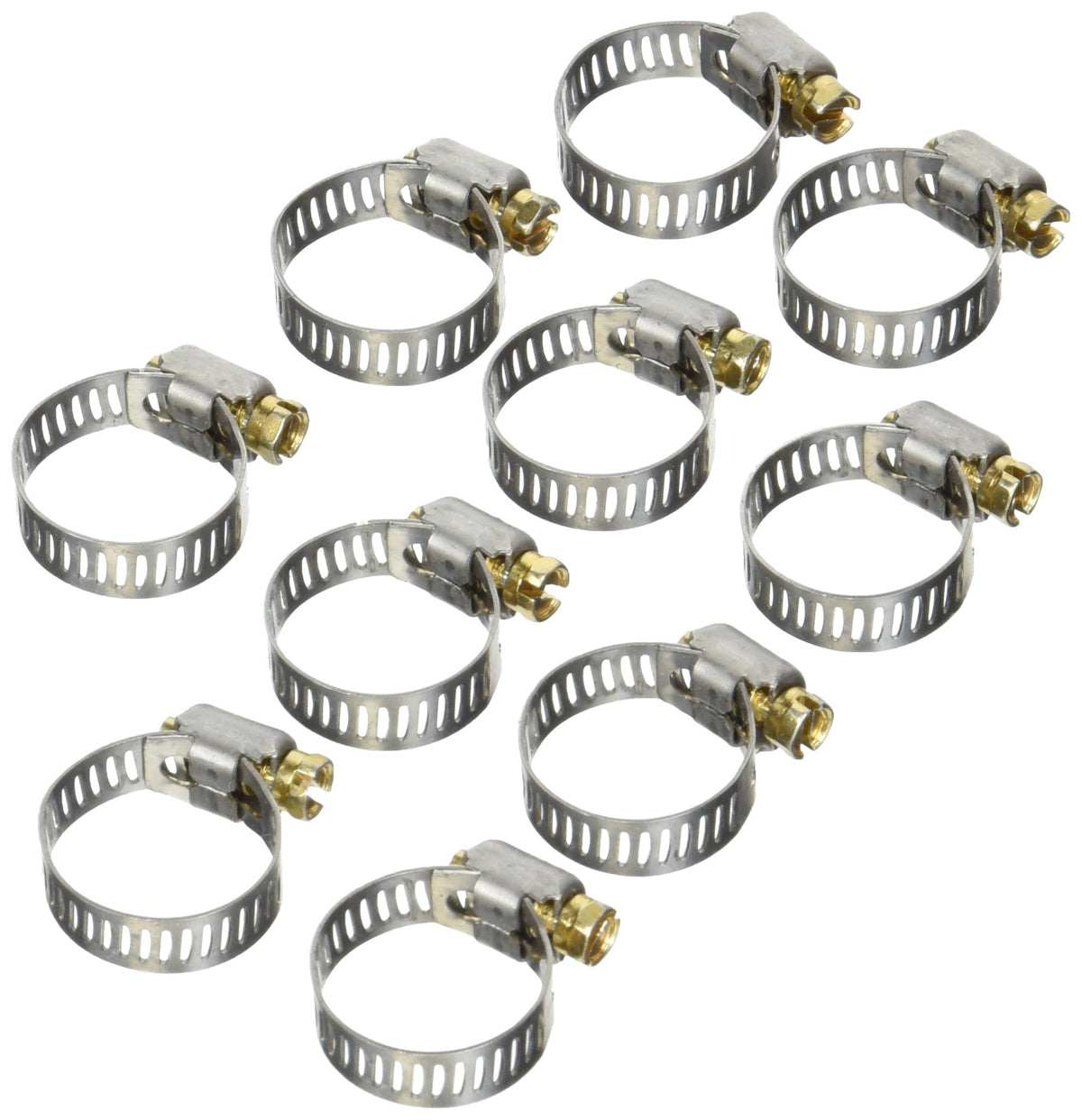 BREEZE 3506 Breeze Miniature Stainless Steel Hose Clamp, Worm-Drive, SAE Size 6, 7/16" to 25/32" Diameter Range, 5/16" Bandwidth (Pack of 10)