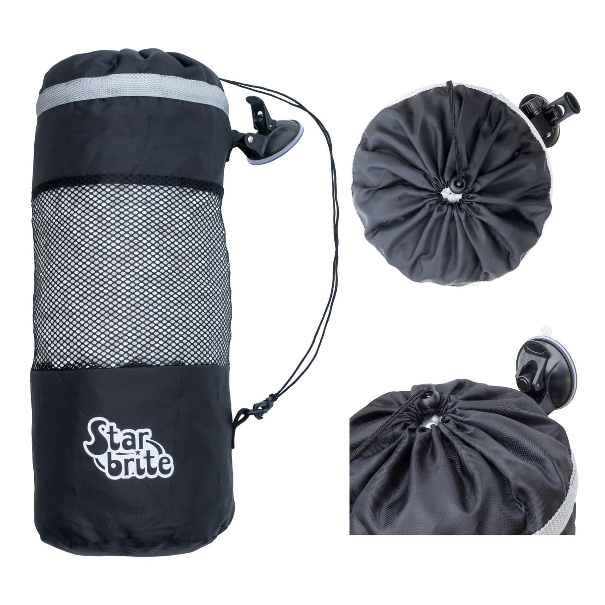 STAR BRITE 52074 STAR BRITE Mesh Trash Bag with Locking Suction Cup & Litter Guard Cinch Tie
