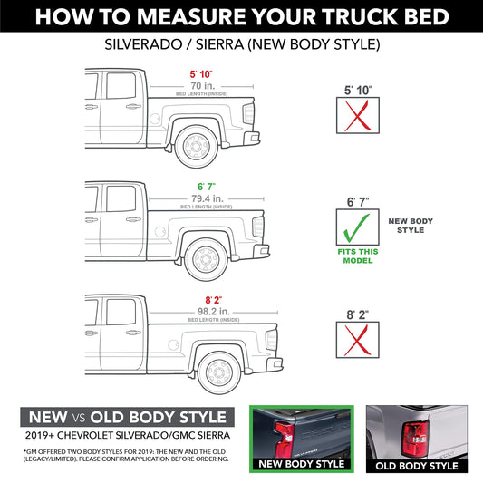 RealTruck 80482 RealTruck Retrax RetraxPRO MX Retractable Truck Bed Tonneau Cover – 80482 – Fits 2019 - 2025 Chevy/GMC Silverado/Sierra, w/ MultiPro/Flex tailgate (w/o factory side storage boxes) 6' 7" Bed (79.4")