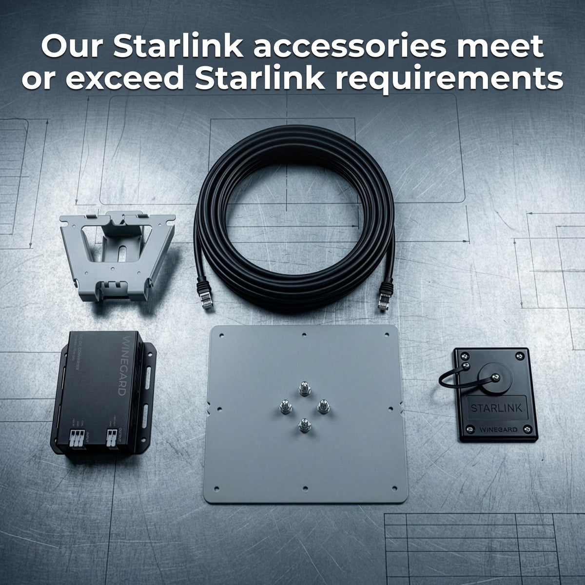 WINEGARD SD-015C Winegard SD-015C Starlink Standard Ethernet Cable - Shielded Data Cable for Starlink - Standard High-Speed Network Connectivity 15'- Black