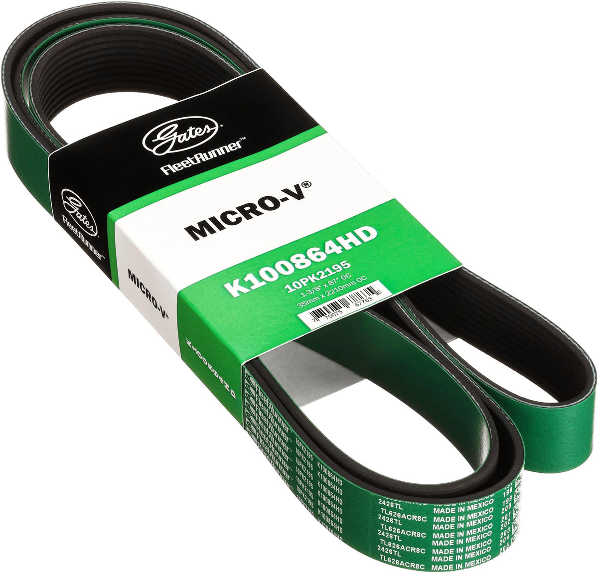 Gates K100864HD Genuine Automotive V-Ribbed Belt (Heavy Duty