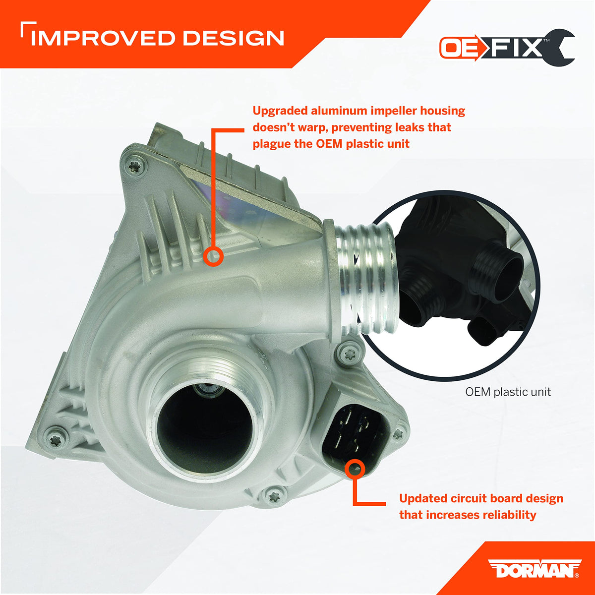 DORMAN 599-962 Dorman 599-962 Electric Engine Water Pump Compatible with Select BMW Models (OE FIX)