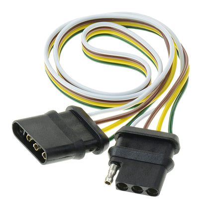 T-H MARINE BE-TR-59380-DP T-H Marine 4-Way Trunk Side Trailer Wire Connector – 24 in Trailer Wiring Extension with Color-Coded Wires for 12V DC Vehicle to Trailer Brake Turn Tail Light Hookup